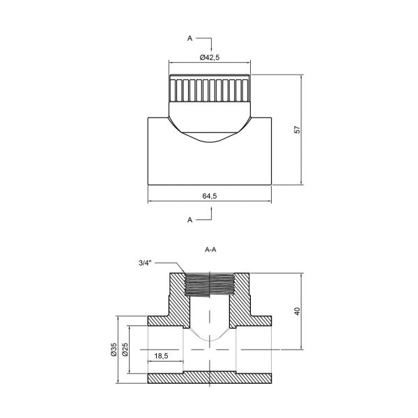 PPR Тройник ВР 25х3/4″ Thermo Alliance